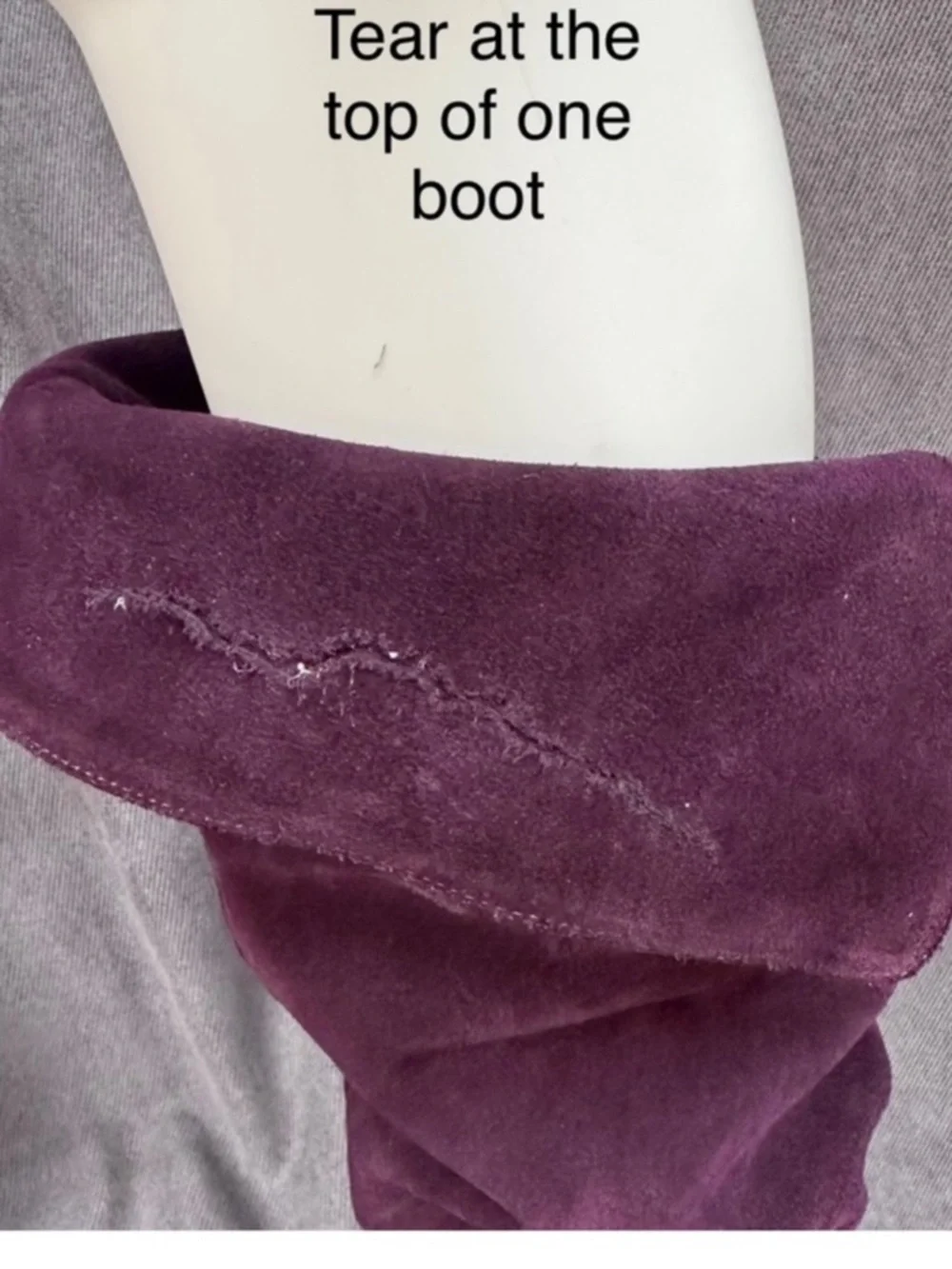 Purple suede leather pirate boots flat Sz 8 women’s